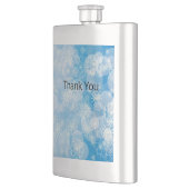 青い背景にクリスマスの雪 フラスク (左)