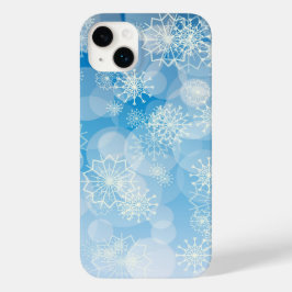 青い背景にクリスマスの雪 Case-Mate iPhone 14 PLUSケース