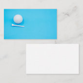 青い背景にゴルフボールとティー 名刺 (正面/裏面)