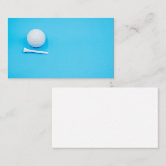 青い背景にゴルフボールとティー 名刺 (正面/裏面)