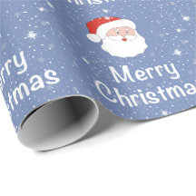 青い背景にサンタと雪の結晶クリスマス