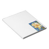 青い背景にジャイアントイエローガーデニア ノートパッド (アングル)