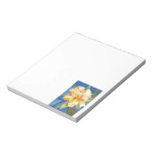 青い背景にジャイアントイエローガーデニア ノートパッド (回転)