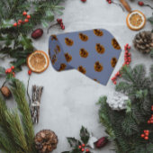 青い背景にタイリングされた松の円錐写真 ネクタイ