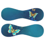 青い背景にチョウが黄金色に ソフトボール (パネル)