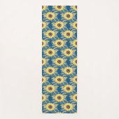 青い背景にヒマワリYoga Mat ヨガマット (正面)