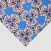 青い背景にピンクの花ティッシュペーパー 薄葉紙 (詳細)