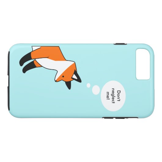 青い背景に可愛い漫画のキツネことわざ引用文 Case-Mate iPhoneケース (裏面(横))