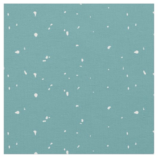 青い背景に可愛らしい白い雪模様 ファブリック (クローズアップ)