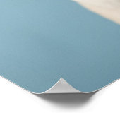 青い背景に子犬をパグ ポスター (角)