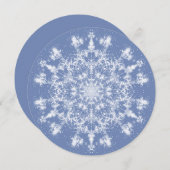 青い背景に抽象的なレースのフラクタル雪の結晶 シーズンカード (正面/裏面)