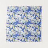 青い背景に抽象芸術の迷宮。 タペストリー (正面(横))