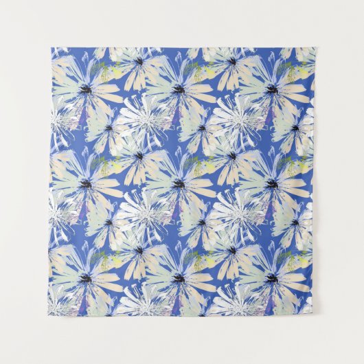 青い背景に抽象芸術の迷宮。 タペストリー (正面)