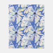 青い背景に抽象芸術の迷宮。 フリースブランケット (正面)