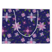 青い背景に春の花 ラージペーパーバッグ (裏面)