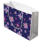 青い背景に春の花 ラージペーパーバッグ (裏面アングル)