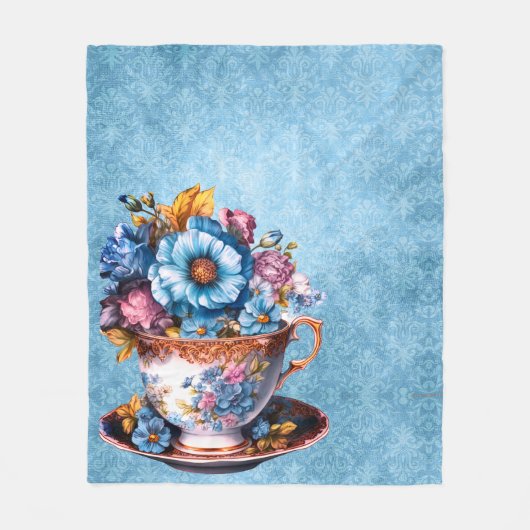 青い背景に柔らかくフリースブランケット フリースブランケット (正面)