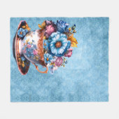 青い背景に柔らかくフリースブランケット フリースブランケット (正面(横))