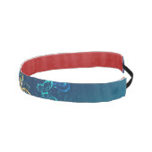 青い背景に浮かぶ金色の蝶 アスレチックヘッドバンド (右)