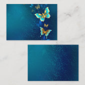 青い背景に浮かぶ金色の蝶 アドバイスカード (正面/裏面)