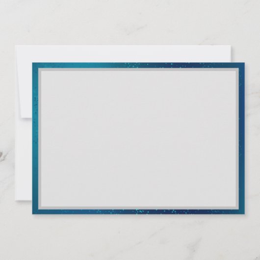 青い背景に浮かぶ金色の蝶 カード (裏面)