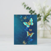 青い背景に浮かぶ金色の蝶 カード (スタンド正面)