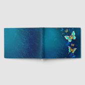 青い背景に浮かぶ金色の蝶 ゲストブック (全面)