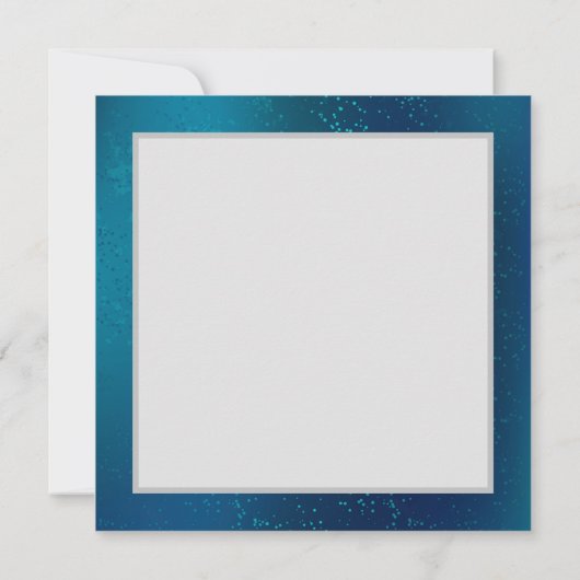 青い背景に浮かぶ金色の蝶 サンキューカード (裏面)