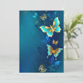 青い背景に浮かぶ金色の蝶 シーズンカード (スタンド正面)