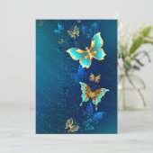 青い背景に浮かぶ金色の蝶 セーブザデート (スタンド正面)