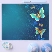 青い背景に浮かぶ金色の蝶 チラシ (シングル)