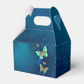 青い背景に浮かぶ金色の蝶 フェイバーボックス (裏面サイド)