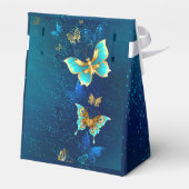 青い背景に浮かぶ金色の蝶 フェイバーボックス (裏面サイド)
