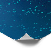 青い背景に浮かぶ金色の蝶 ポスター (角)