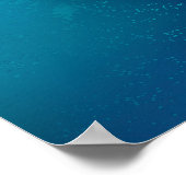 青い背景に浮かぶ金色の蝶 ポスター (角)