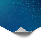 青い背景に浮かぶ金色の蝶 ポスター (角)