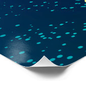 青い背景に浮かぶ金色の蝶 ポスター (コーナー)