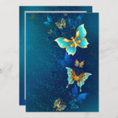青い背景に浮かぶ金色の蝶 メニュー (正面/裏面)