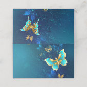 青い背景に浮かぶ金色の蝶 ロイヤリティカード (外部開封)