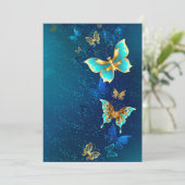 青い背景に浮かぶ金色の蝶 案内状 (スタンド正面)