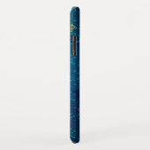 青い背景に浮かぶ金色の蝶 Case-Mate iPhoneケース (裏面/右)