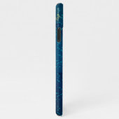 青い背景に浮かぶ金色の蝶 iPhoneケース (右側)