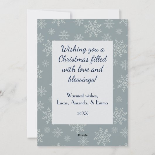 青い背景に浮かぶ、1本の木がライトで照らされている シーズンカード (裏面)