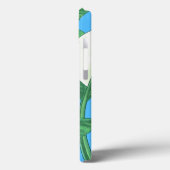 青い背景に白い平和淡い色ののユリ Case-Mate iPhoneケース (裏面 / 左)