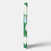 青い背景に白い平和淡い色ののユリ Case-Mate iPhoneケース (裏面 / 右)