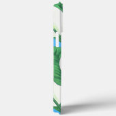 青い背景に白い平和淡い色ののユリ Case-Mate iPhoneケース (裏面 / 右)