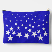 青い背景に白い星模様 アクセサリーポーチ (裏面)
