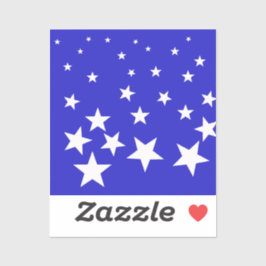 青い背景に白い星模様 シール