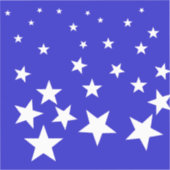 青い背景に白い星模様 シール (正面)