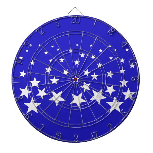 青い背景に白い星模様 ダーツボード (正面)